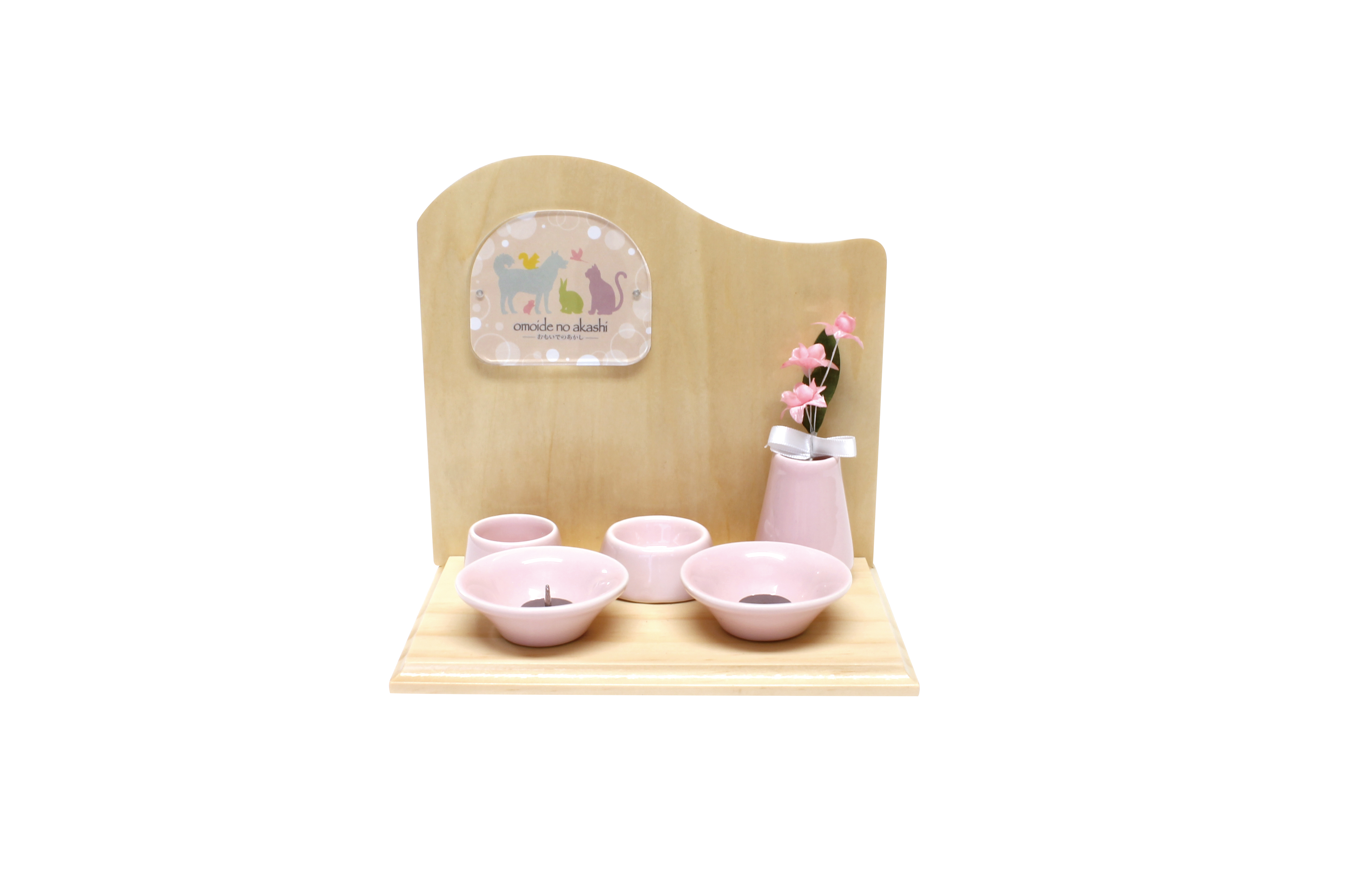 ステージ仏具セット　B型　ナチュラル　W18cm