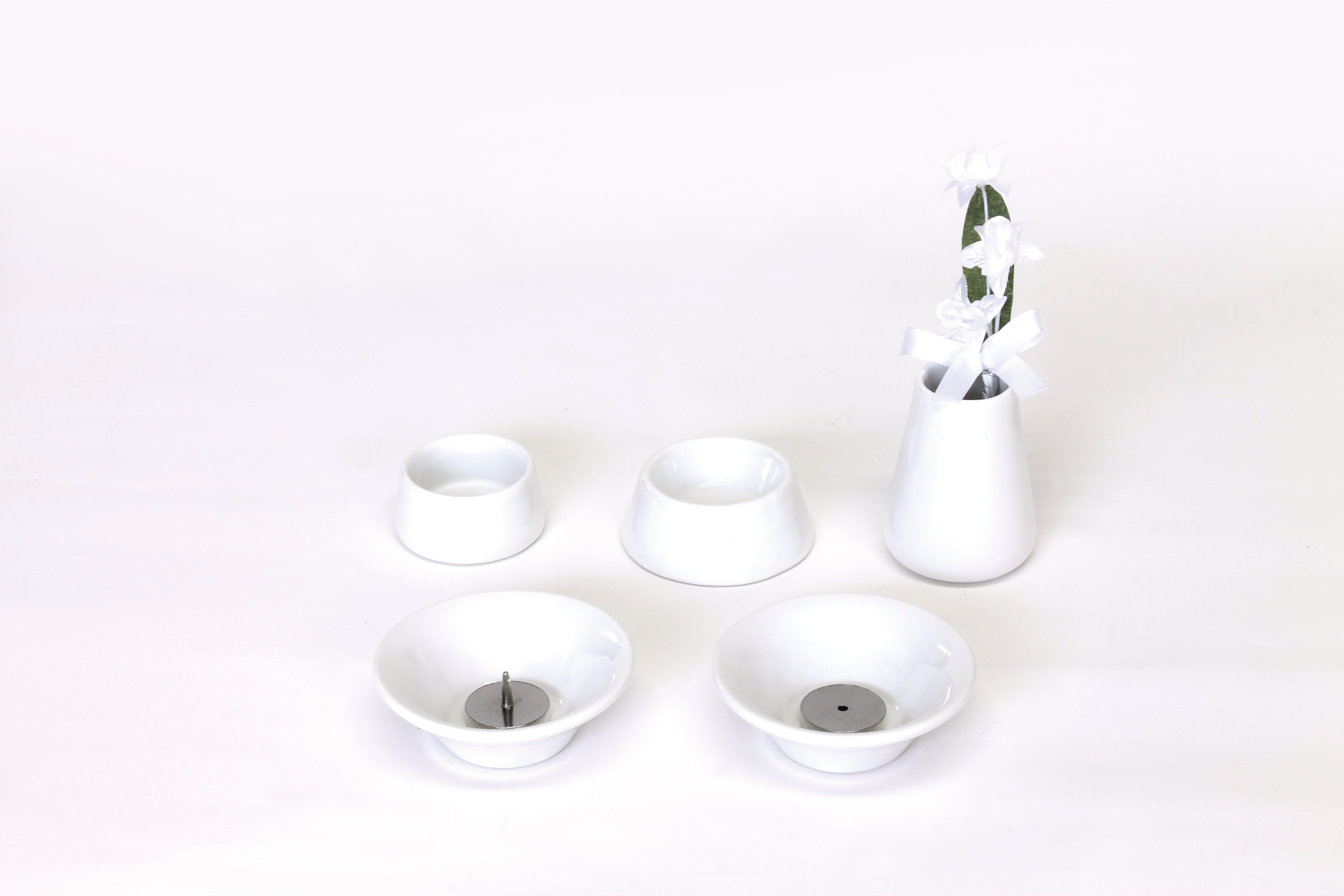 仏具８点セット　陶器　ホワイト