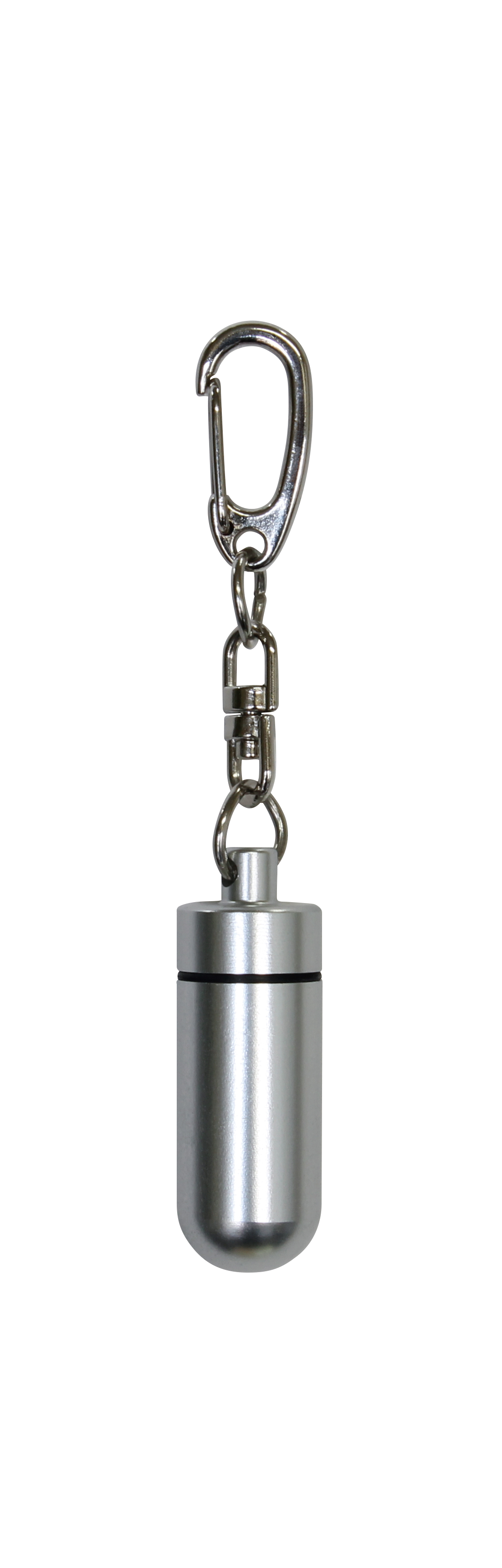 遺骨カプセル　中　キーホルダー　シルバー　H3．8cm